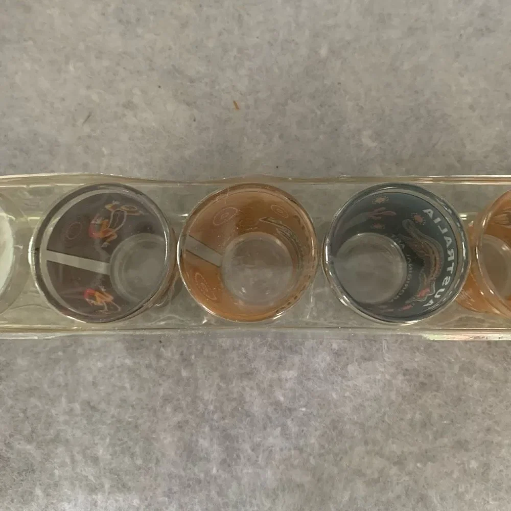Set of 5 Australia Aboriginal Art Shot Glasses *New*